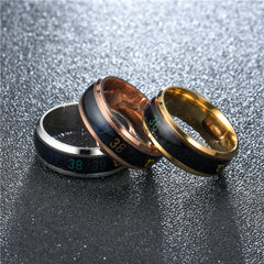 Heart Mood Ring Titanium Couple Stainless Steel Temperature Body Ring