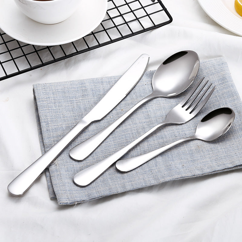 4pcs Stainless Steel Tableware Set Cutlery Set Hotel Western Steak Fork Spoon Se