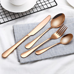 4pcs Stainless Steel Tableware Set Cutlery Set Hotel Western Steak Fork Spoon Se