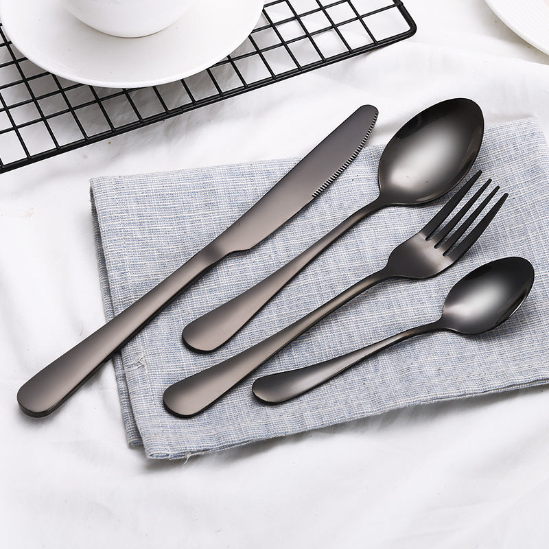 4pcs Stainless Steel Tableware Set Cutlery Set Hotel Western Steak Fork Spoon Se