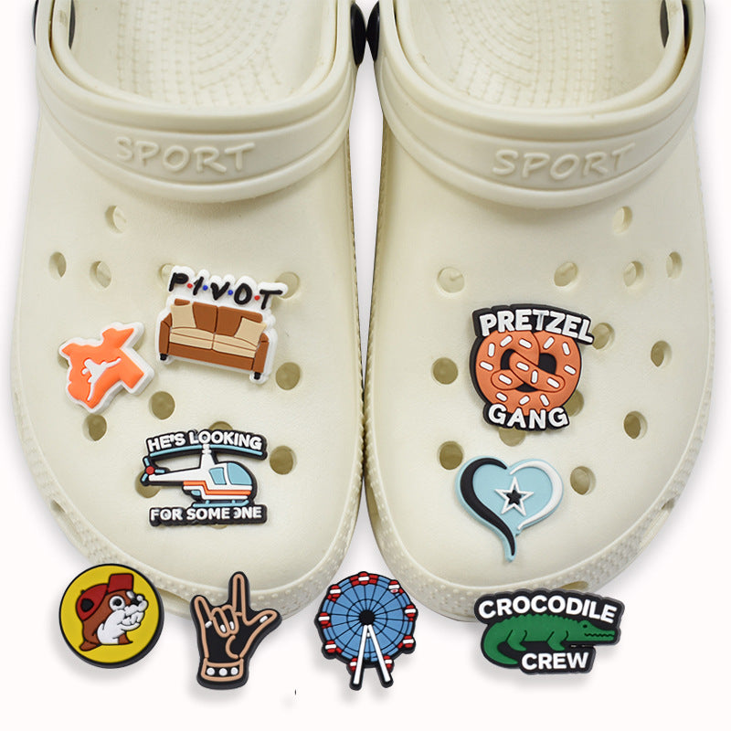 30pc Time Pattern Shoe Charms For Clogs