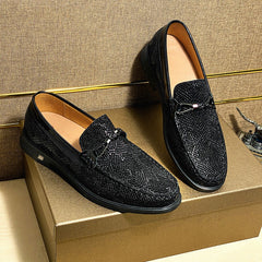 Men's Lightweight Snakeskin Bit Loafer Shoes Slip On Casual Sneakers
