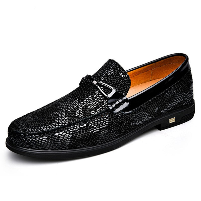 Men's Lightweight Snakeskin Bit Loafer Shoes Slip On Casual Sneakers