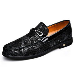 Men's Lightweight Snakeskin Bit Loafer Shoes Slip On Casual Sneakers