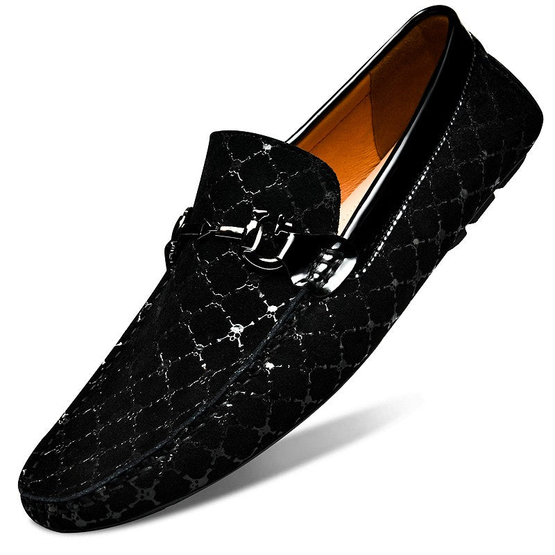 Men's Skull Pattern Slip On Loafer Shoes