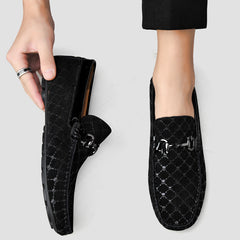 Men's Skull Pattern Slip On Loafer Shoes