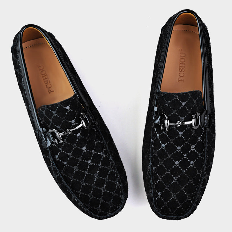 Men's Skull Pattern Slip On Loafer Shoes
