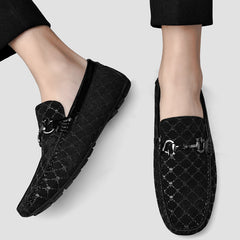 Men's Skull Pattern Slip On Loafer Shoes