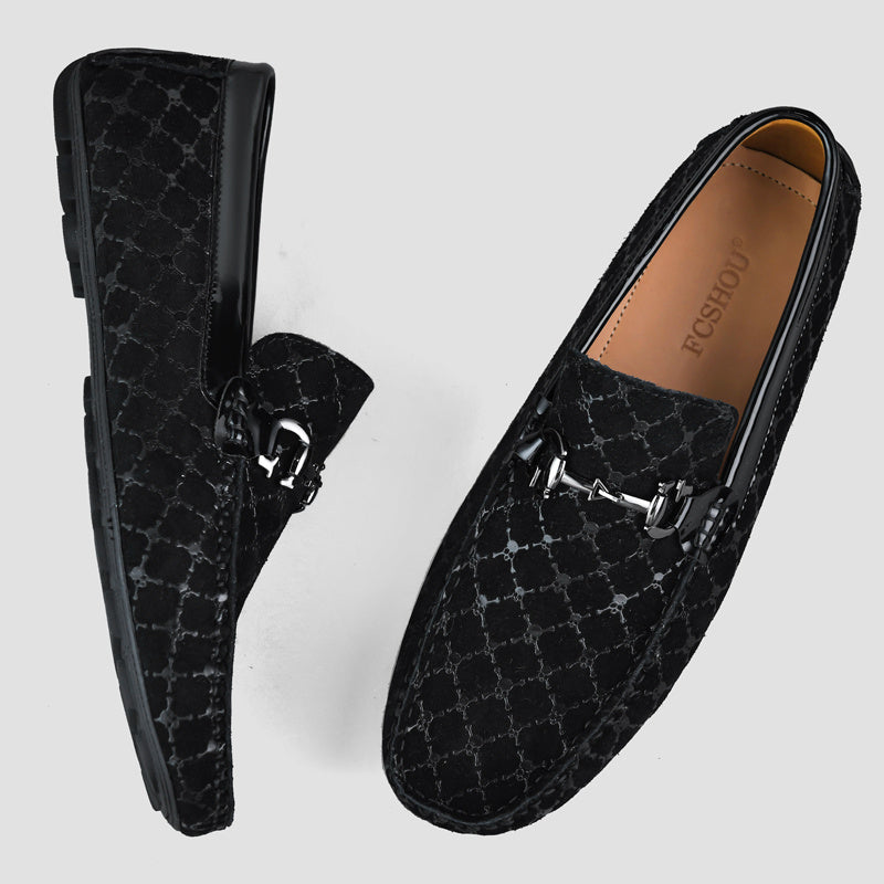 Men's Skull Pattern Slip On Loafer Shoes