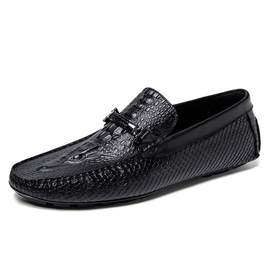Men's Crocodile Bit Loafer Shoes Slip On Sneakers