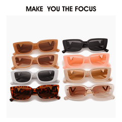 Y2K Rectangle Sunglasses For Women Men Punk Hiphop Jelly Glasses UV400