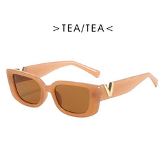 Y2K Rectangle Sunglasses For Women Men Punk Hiphop Jelly Glasses UV400