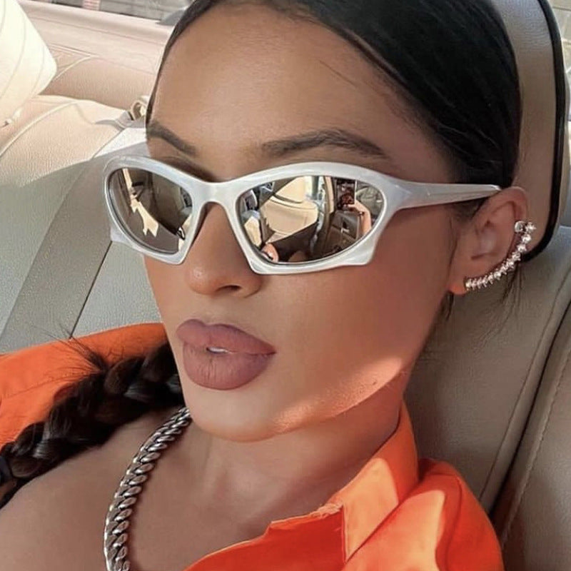Y2K Wrap Around Sunglasses Irregular Frame Outdoor Eyewear UV400