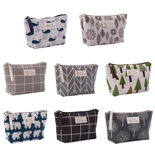 Canvas Makeup Bag with Zipper for Travel and Daily Use