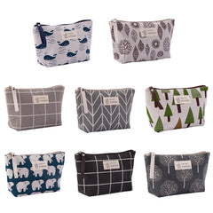Canvas Makeup Bag with Zipper for Travel and Daily Use