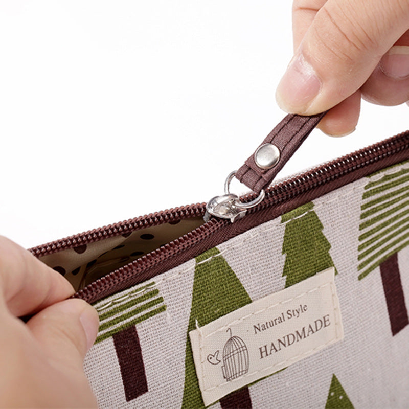 Canvas Makeup Bag with Zipper for Travel and Daily Use