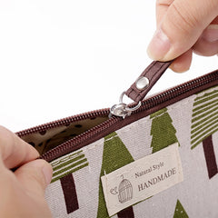 Canvas Makeup Bag with Zipper for Travel and Daily Use