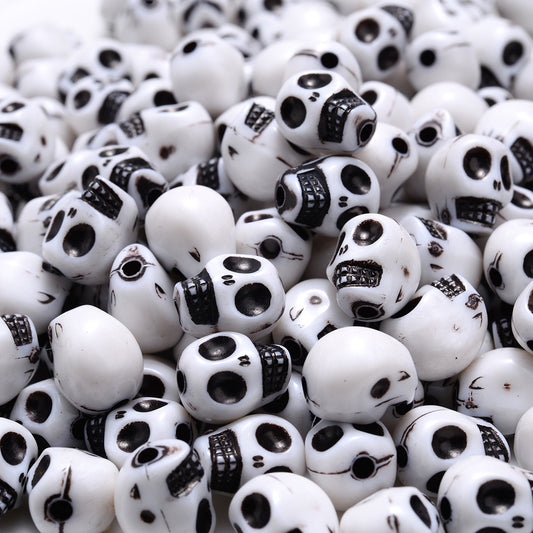 30 Acrylic Skull Spacer Beads For DIY Bracelet Necklace Making