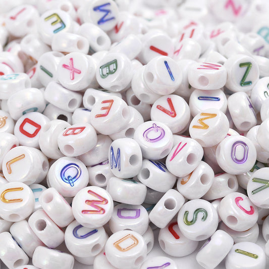 100pcs Random Mix Letter Beads Acrylic Spacer Alphabet DIY