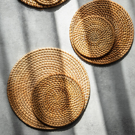 Japanese Style Vine Placemats Non Slip Heat-resistant Kitchen Cup Accessory