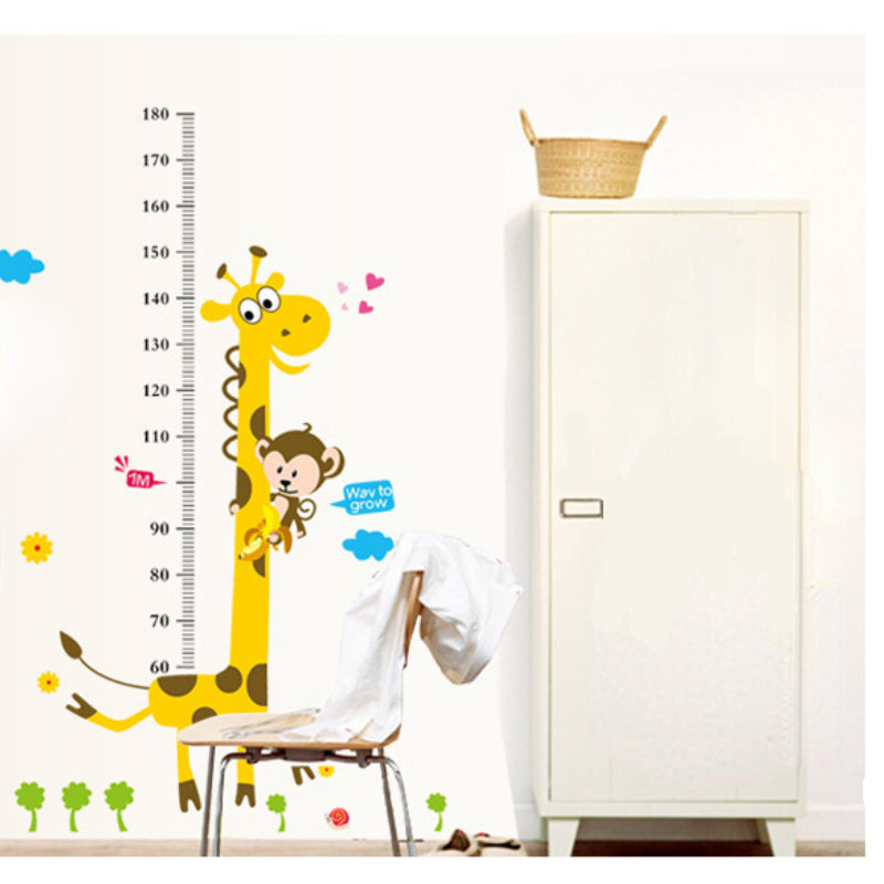 Giraffe Height Growth Chart Wall Stickers for Nursery Decor