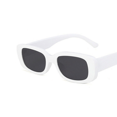 Rectangular Frame Sunglasses Vintage Wide Temple UV400