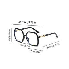 Oversized Square Eyeglasses Light Blocking Female Eyewear Glasses