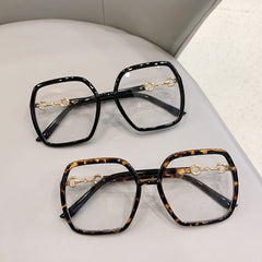 Oversized Square Eyeglasses Light Blocking Female Eyewear Glasses