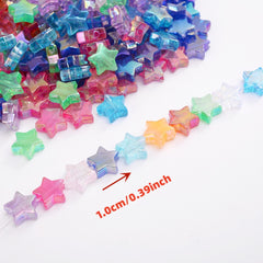 100pcs 10mm Colorful Acrylic Star Spacer Beads Jewelry Making Supplies