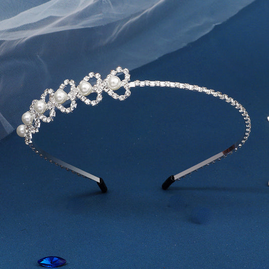 Bridal Rhinestone Heart Headband for Wedding