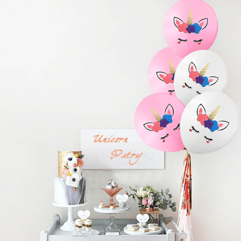 10 Pcs Unicorn Balloon Party Supplies for Birthday Decorations