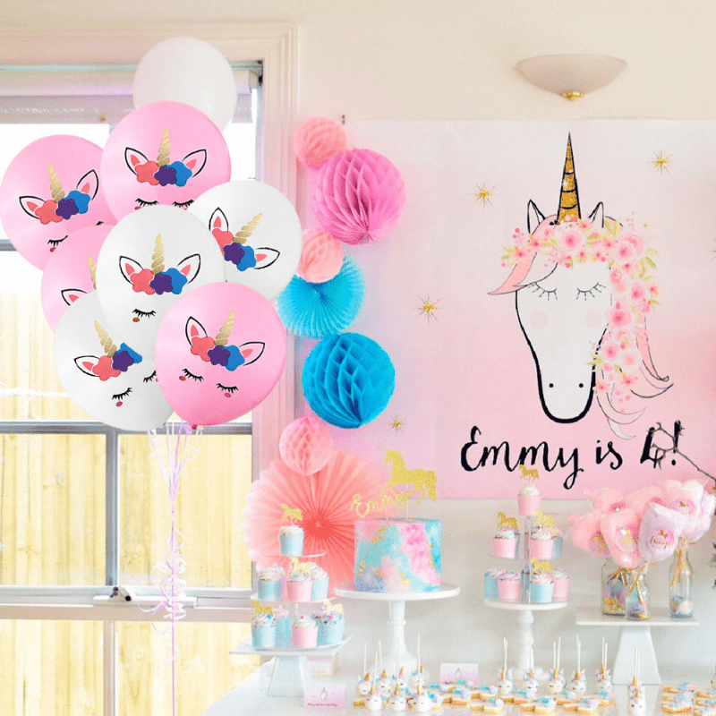 10 Pcs Unicorn Balloon Party Supplies for Birthday Decorations