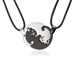 Cat Embracing Necklace - Stainless Steel