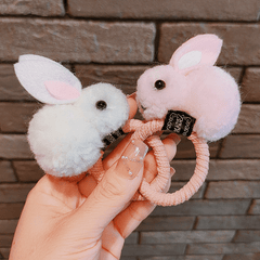 Kids Girls Hair Tie Plush Rabbit Rubber Bands Hair Rope Hair Bands Hair Accessor