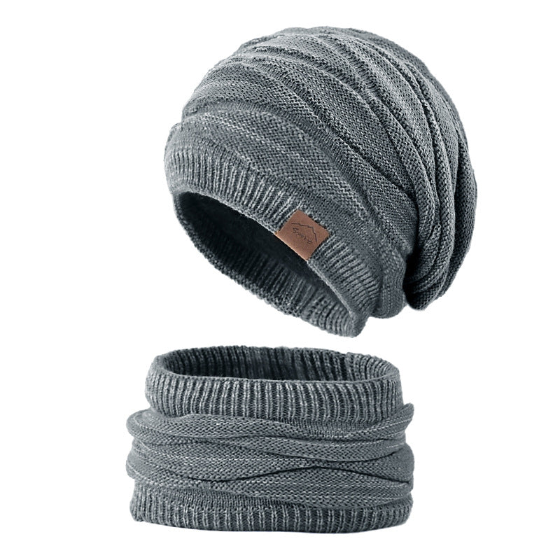 Warm Knitted Hat & Scarf Set for Men Winter Cold-proof Thickening