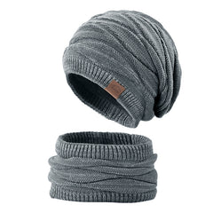 Warm Knitted Hat & Scarf Set for Men Winter Cold-proof Thickening