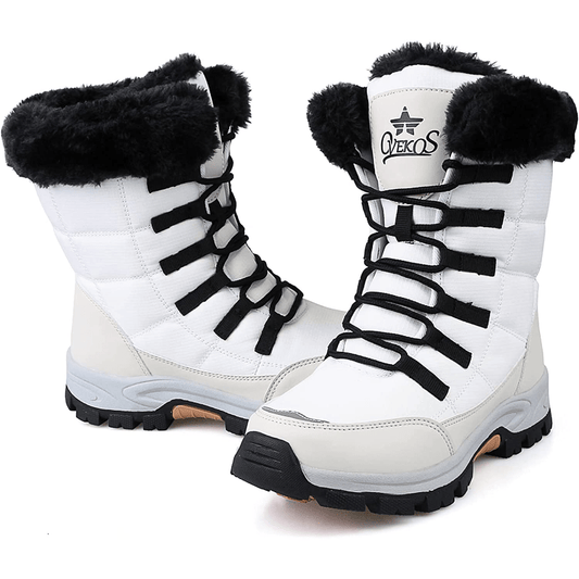 Women's Thermal Snow Boots Waterproof Mid Calf Non Slip Outdoor Hiking Boots