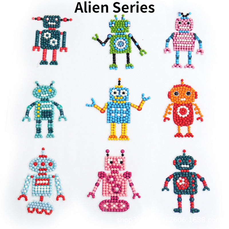 Cartoon Pattern Diamond Painting Sticker Kit for Kids 5D DIY Art Toy