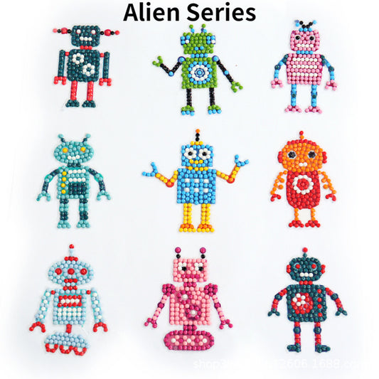 Cartoon Pattern Diamond Painting Sticker Kit for Kids 5D DIY Art Toy