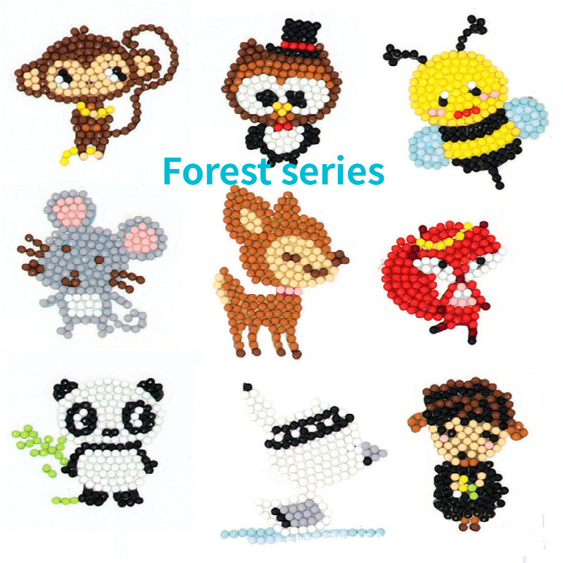 Cartoon Pattern Diamond Painting Sticker Kit for Kids 5D DIY Art Toy