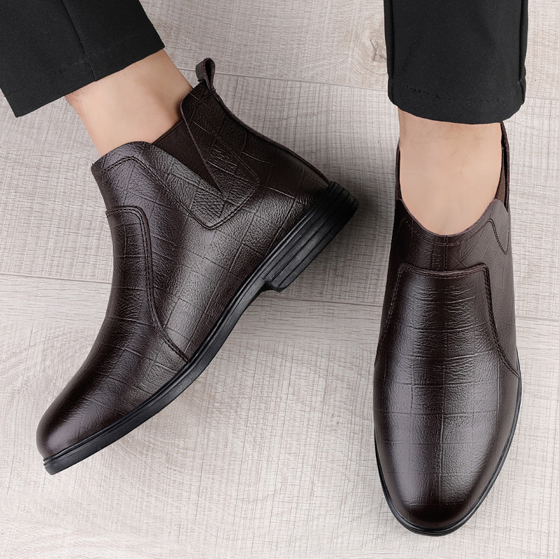Men's Plaid Print Chelsea Boots