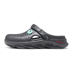 Men's Lightweight Open Back Clogs Bathing Shoes Breathable Grey