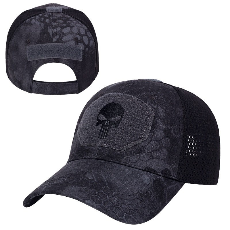 Men's Skull Pattern Tactical Baseball Caps with Camouflage Military Style