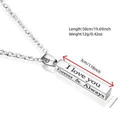 Men's Lover Lettering Necklace Stainless Steel Bar