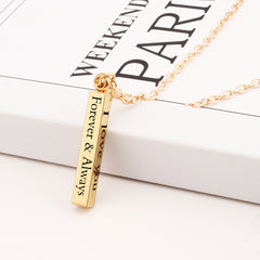 Men's Lover Lettering Necklace Stainless Steel Bar