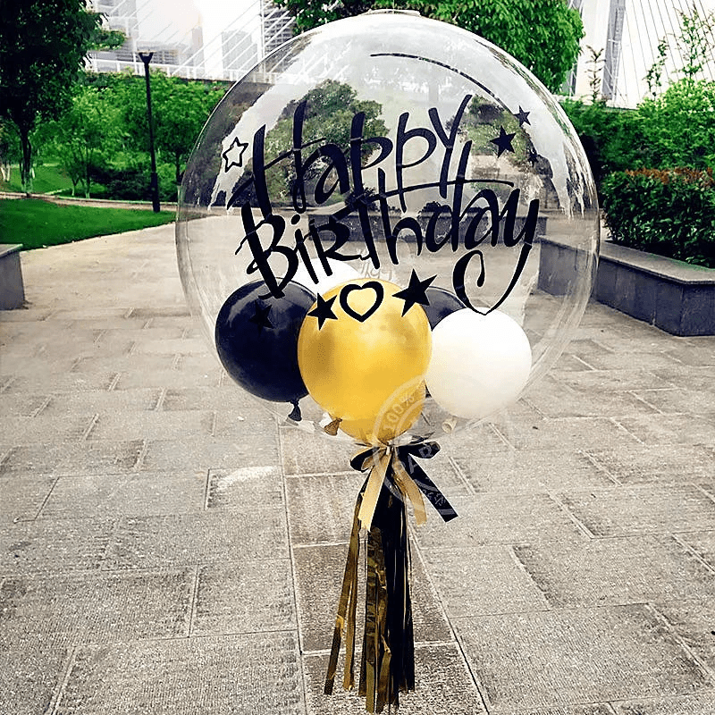 4pcs Birthday Pompom Stickers - Sparkle up Your Celebrations