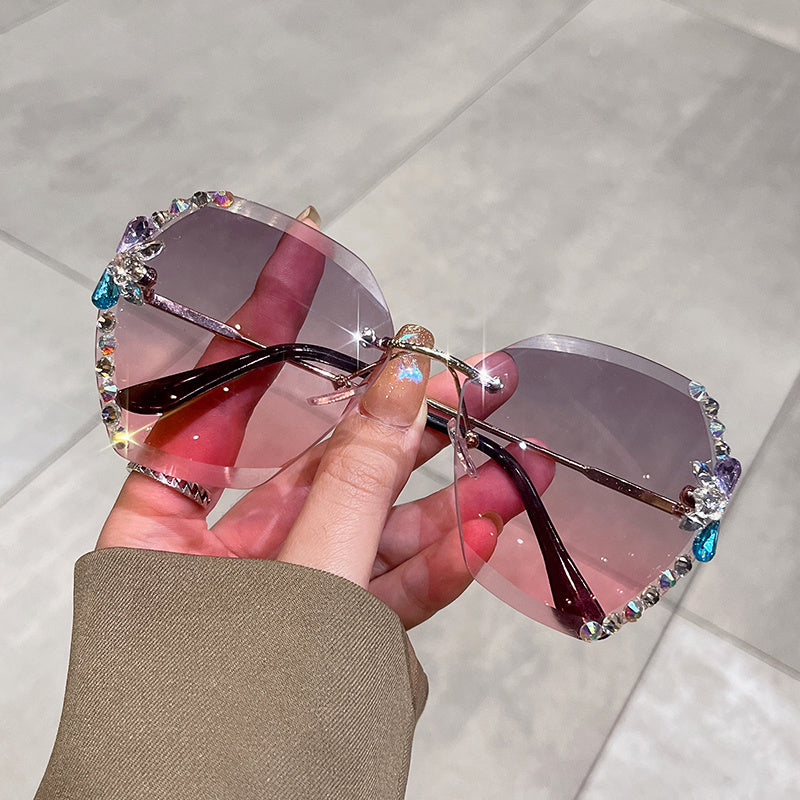 Rhinestone Gradient Sunglasses UV400 for Women