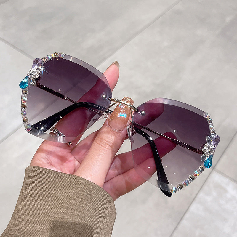 Rhinestone Gradient Sunglasses UV400 for Women