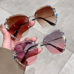 Rhinestone Gradient Sunglasses UV400 for Women