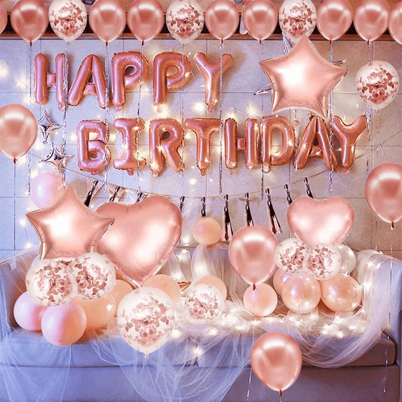 40 Piece Rose Party Balloons Set for Birthdays & Celebrations